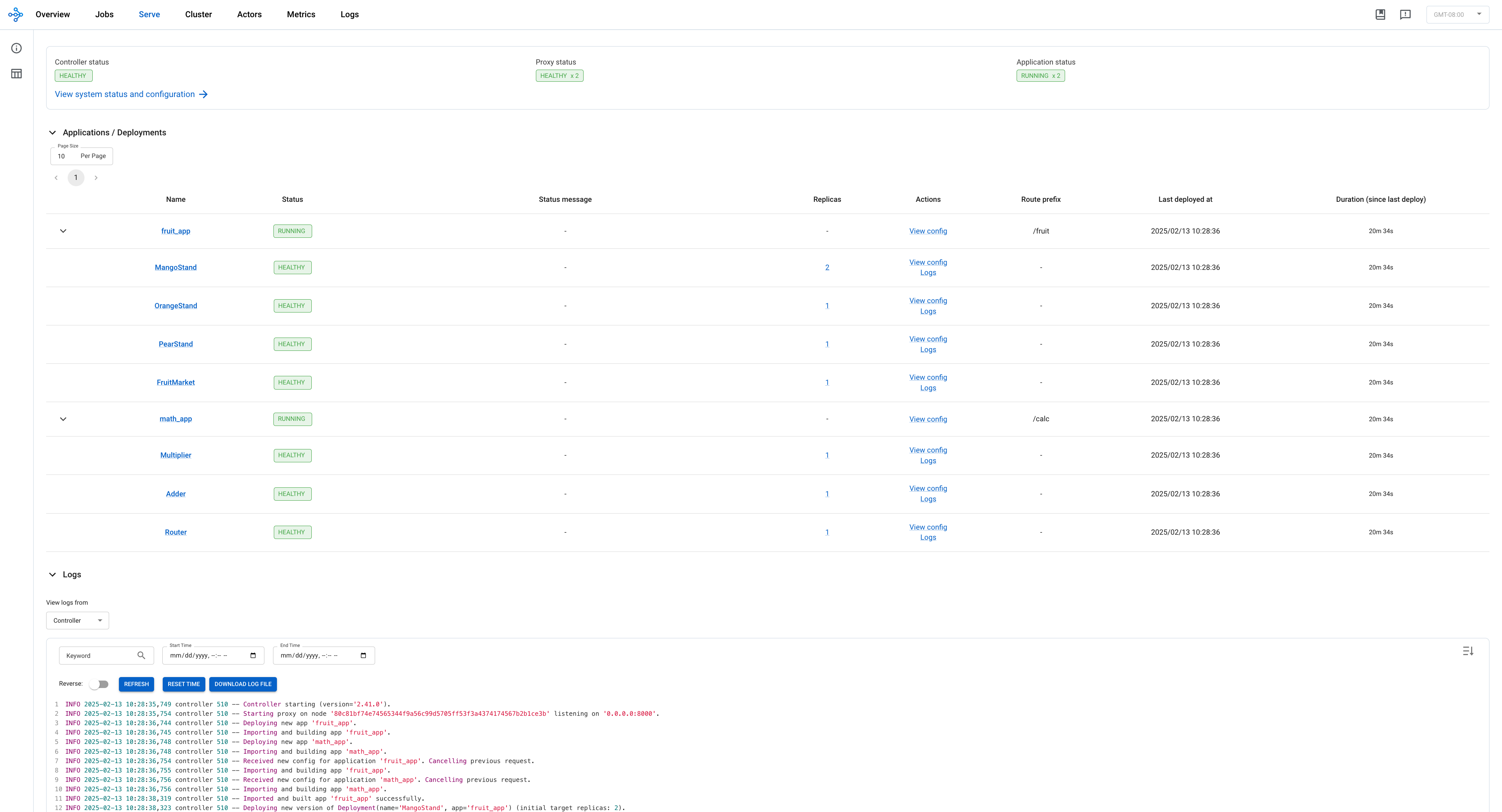 Ray Serve Dashboard