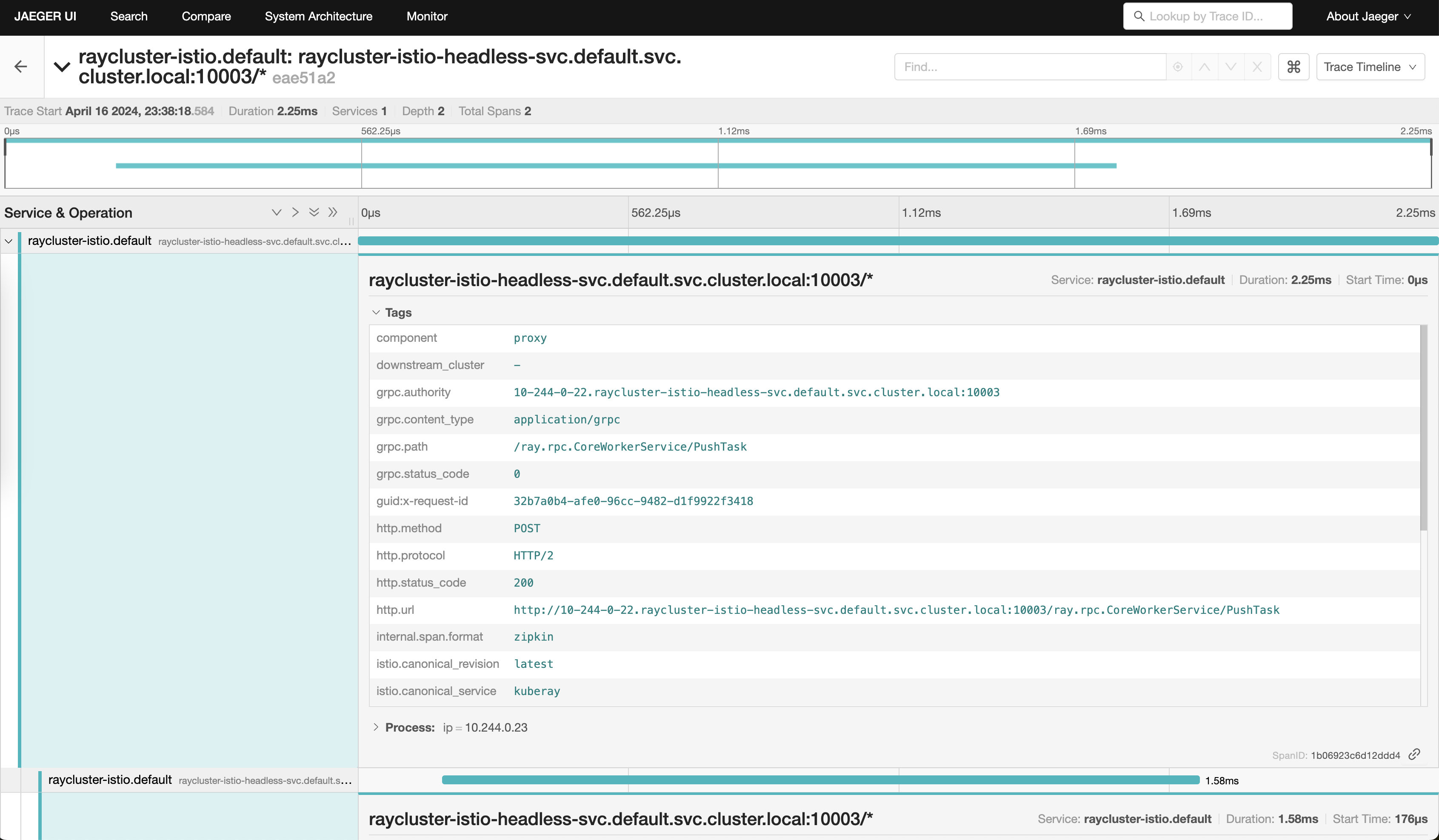 Istio Jaeger Trace