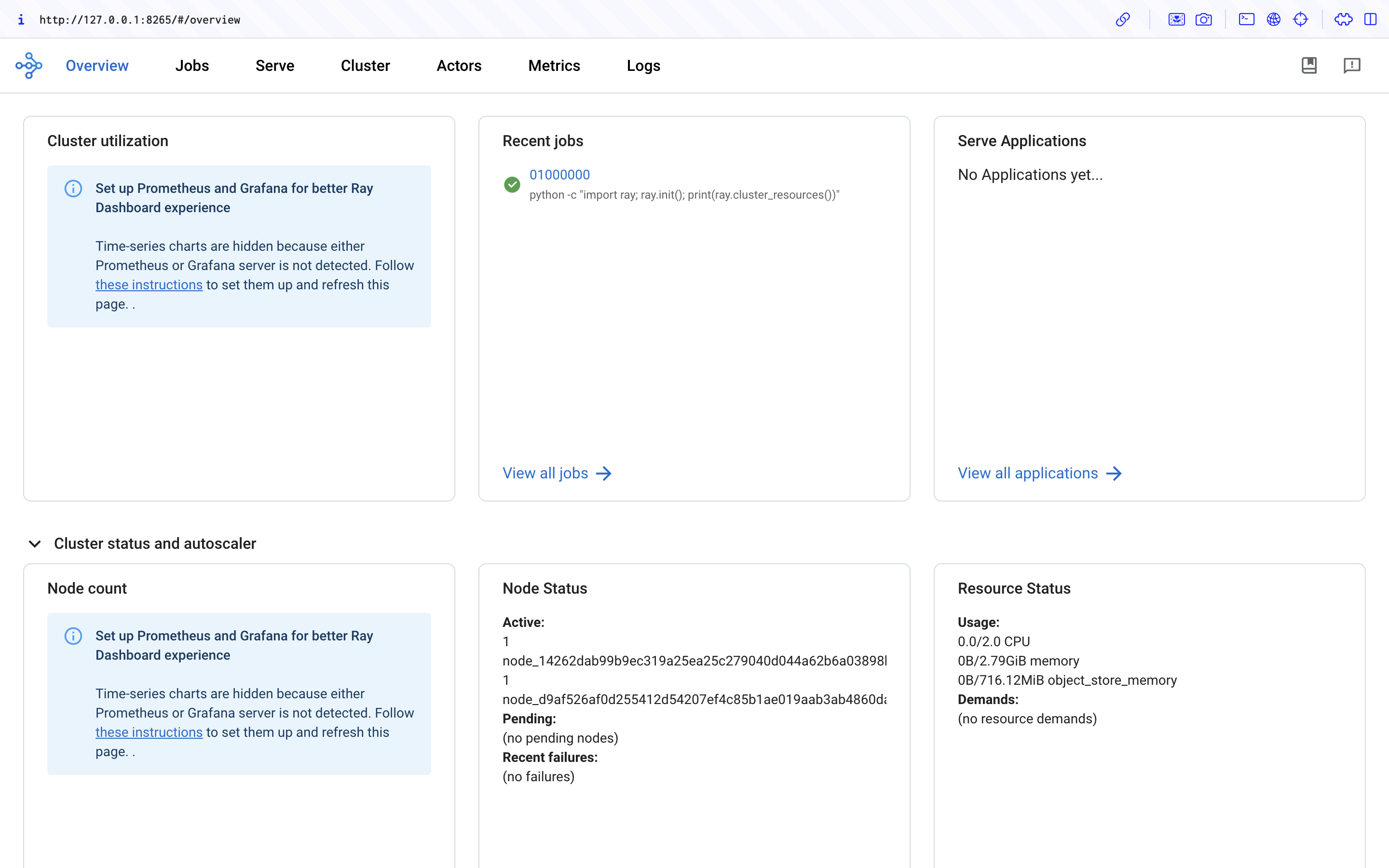 Ray Dashboard